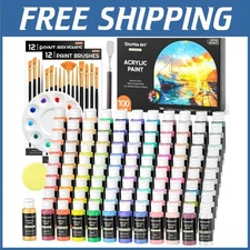 127-Pc Acrylic Paint Set + Brushes, Palette, Sponge