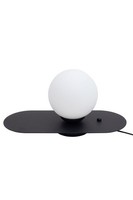 Tischlampe Glas Blendarm Schwarz Weiß E27 22 Cm Schlafzimmer Nachttisch Leuchte
