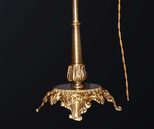 Lampada da tavolo classica in ottone e vetro bianco a 1 luce BGA 3601 - Picture 3 of 3