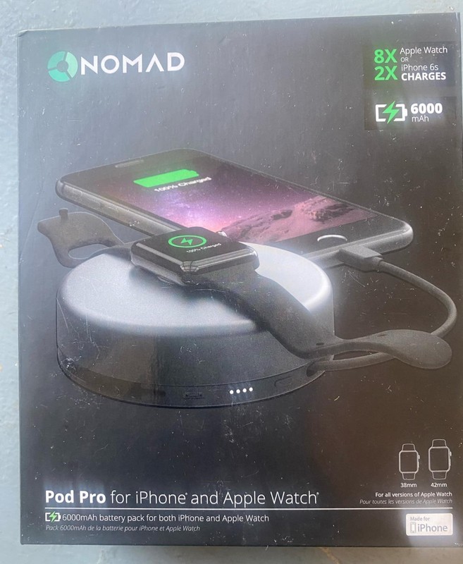 Nomad Pod Pro Portable Charger iPhone iPad & Apple Watch Battery Bank Lightning