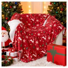 Electric Blanket Heated Throw, Soft Flannel Christmas Heated Blanket with 8 H...