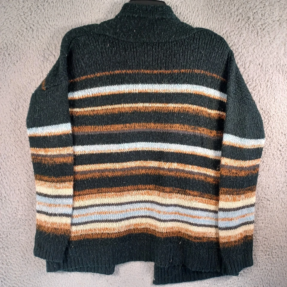 Cárdigan suéter Carol Rose para mujer multicolor a rayas frente abierto talla mediana Foto 3 de 4