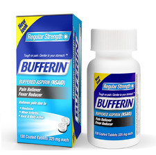 Bufferin Buffered Aspirin (NSAID) Coated Tablets - 130 Count