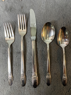 1847 Rodgers Bros First Love Silverware Set For 8 Flatware