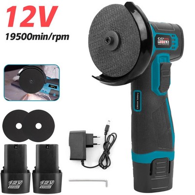 Akku Winkelschleifer 12V Trennschleifer Schleifmaschine Flex Mit 2 Batterien DE