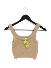 Stradivarius Women's Top XS Brown Polyamide with Acrylic Cropped