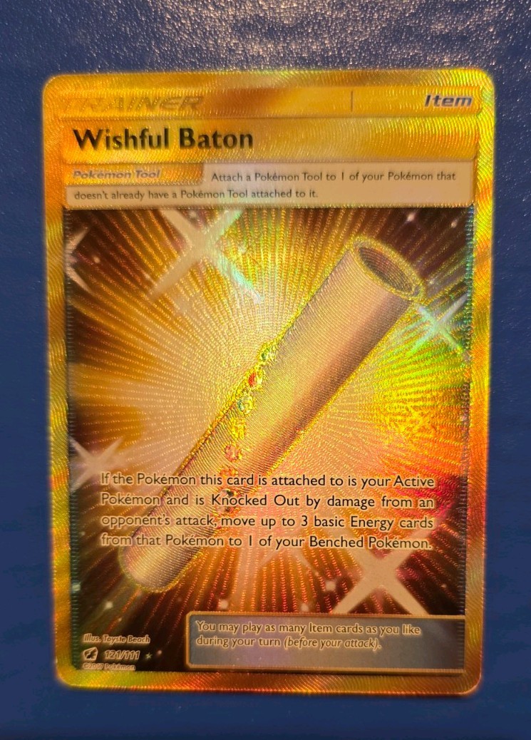 The Pokémon Company Wishful Baton 121/111 Sm-Crimson Invasion Secret Holo ENG