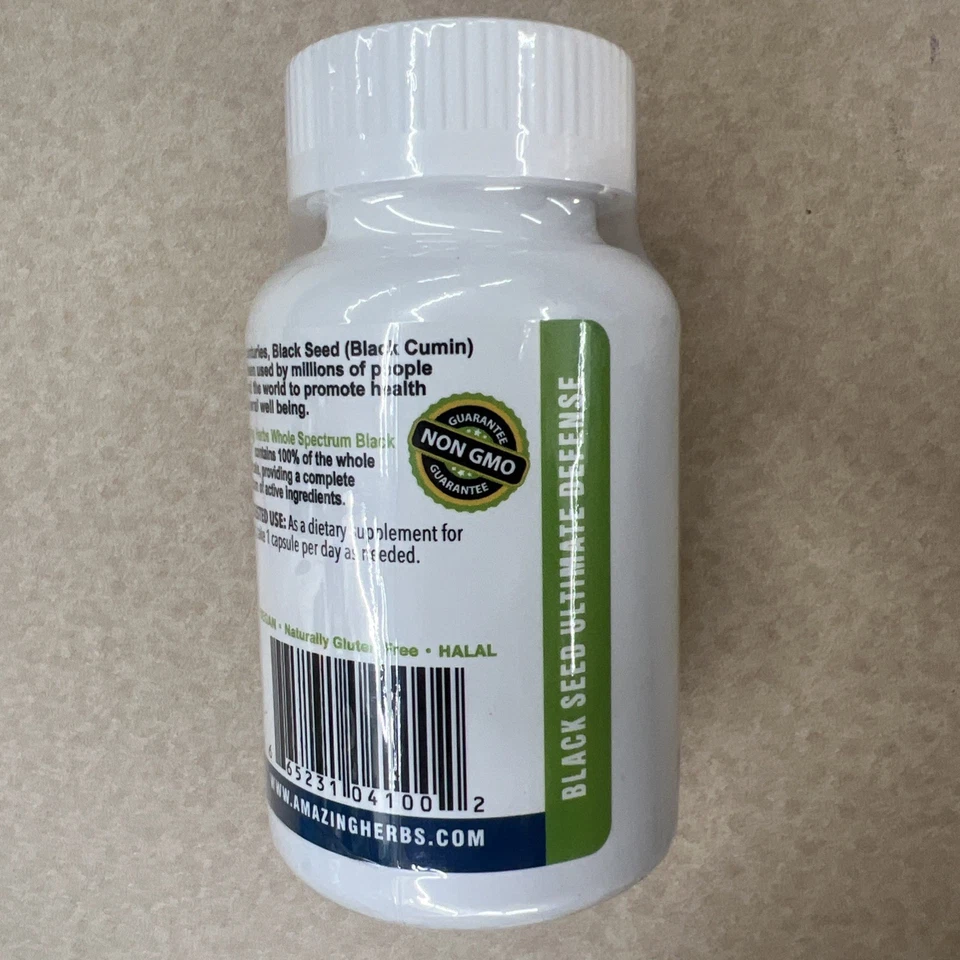 Cápsulas vegetarianas Amazing Herbs Black Seed Ultimate Defense Formula 100 unidades Foto 3 de 4