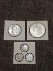 Lot of 5 - US 90% Silver Coins 1921 Morgan Dollar 1962-D Franklin Half (3) Dimes