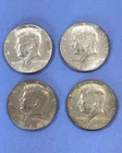 LOT OF 4 Silver Kennedy Half Dollars 40% Circulated,  2-1967P,  1-1968D, 1-1969D