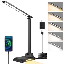 LED Desk Lamp for Home Office, Dimmable Desk Light with USB C Charging, 25 Mo...