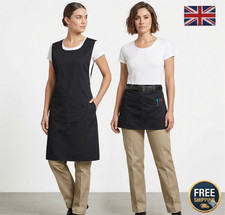 UNISEX TABARD POCKET APRON KITCHEN CATERING CLEANING DISH BAR CHEF FRONT BIB UK