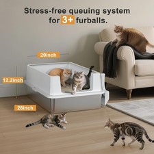 MIXJOY XXXL Edelstahl Katzentoilette Metall Katzentoilette & 31 cm hochseitig