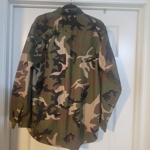 Browning Super Naturals Long Sleeve Camo Men's Large Cotton Blend 16-16.5 - Picture 5 of 5