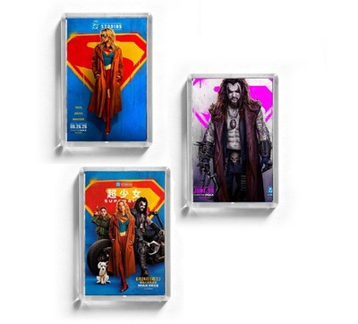SUPERGIRL 7 x 4,5 cm Kühlschrankmagnet Lobo Milly Alcock, Jason Momoa