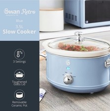 Swan Nordic Slow Cooker SF17021BLN 3.5L Blue