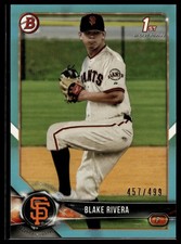 2018 Bowman Draft #BD-80 Blake Rivera Sky Blue #/499