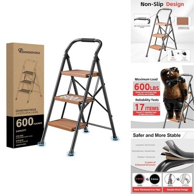 DIAMONDFORGE SLI63SWG-2 3 Step Ladder 600Lbs Indoor House