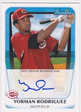 Yorman Rodriguez Reds 2011 Bowman Prospects Autograph 