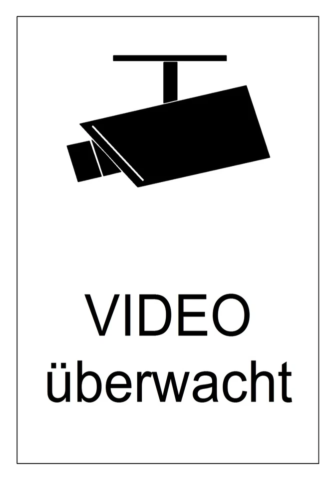 DESI-SCHILDER Videoüberwachung-Folie-Schild-150 x 100 mm-Alarm-Video-Hinweisschild-Warnschild