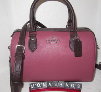 Coach CH317 Rowan Satchel Bag Light Raspberry Cross Grain Leather NWT $398