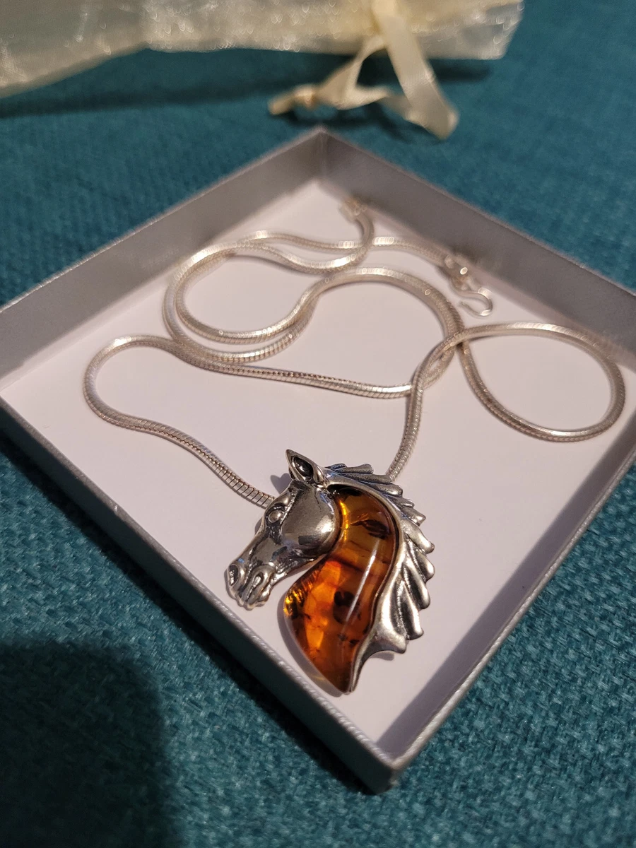 Sterling silver shop horse head pendant
