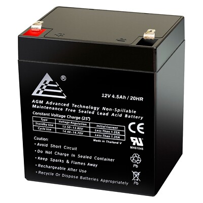 12V 4.5Ah replaces ultratech sla alarm battery ut1240, iso9002, blmfm12_4.5