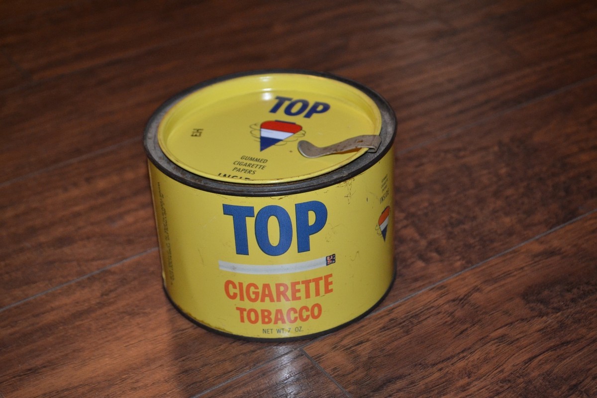 top cigarette tobacco tin Vintage Mid Century Lithograph Print Flip Oval Metal Boxes - Set of 3 Vintage TOP Cigarette Tobacco R.