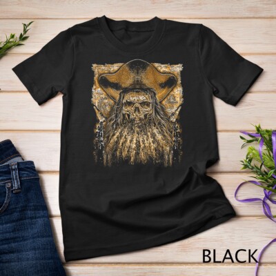 Blackbeard Pirates Captain Skull Treasure Map Caribbean Unisex T-shirt