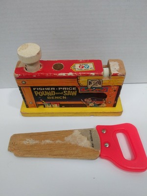 vintage fisher price pound and saw bench #728 