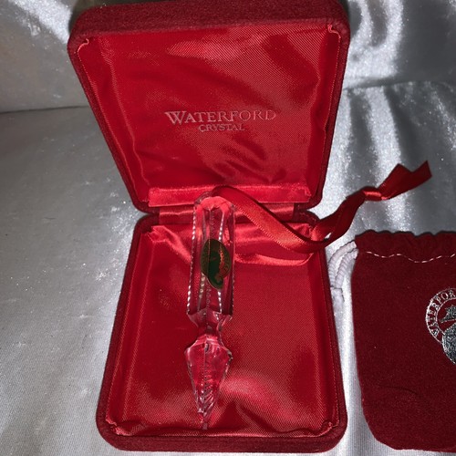WATERFORD Crystal 4” Ornament 2001 Etched, Tag POUCH BOX IRELAND BEAUTIFUL - Picture 2 of 9