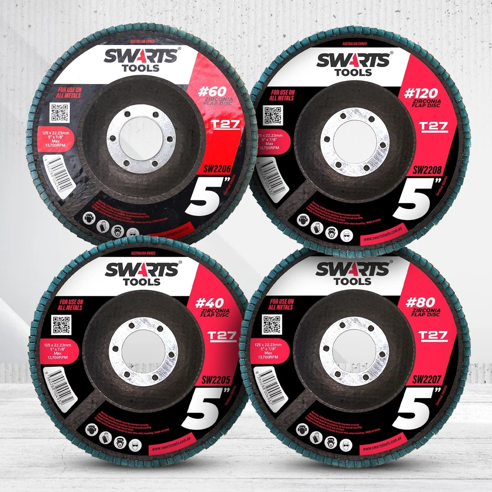 5” 125mm Premium Zirconia Flap Disc / Wheel Angle Grinder Sanding Disk for Metal - image 3 of 4