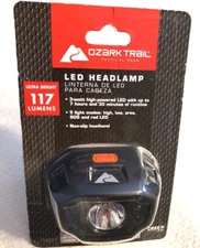 Ozark Trail LED Headlamp 117 Lumens Ultra Bright 5 Light Modes Non-slip headband