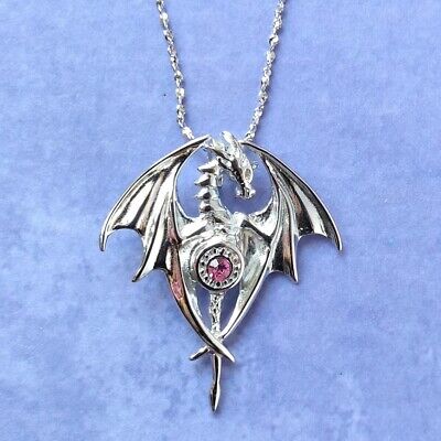 925 Silver Dragon Goddess Pendant Necklace Anne Stokes Jewellery Mythical