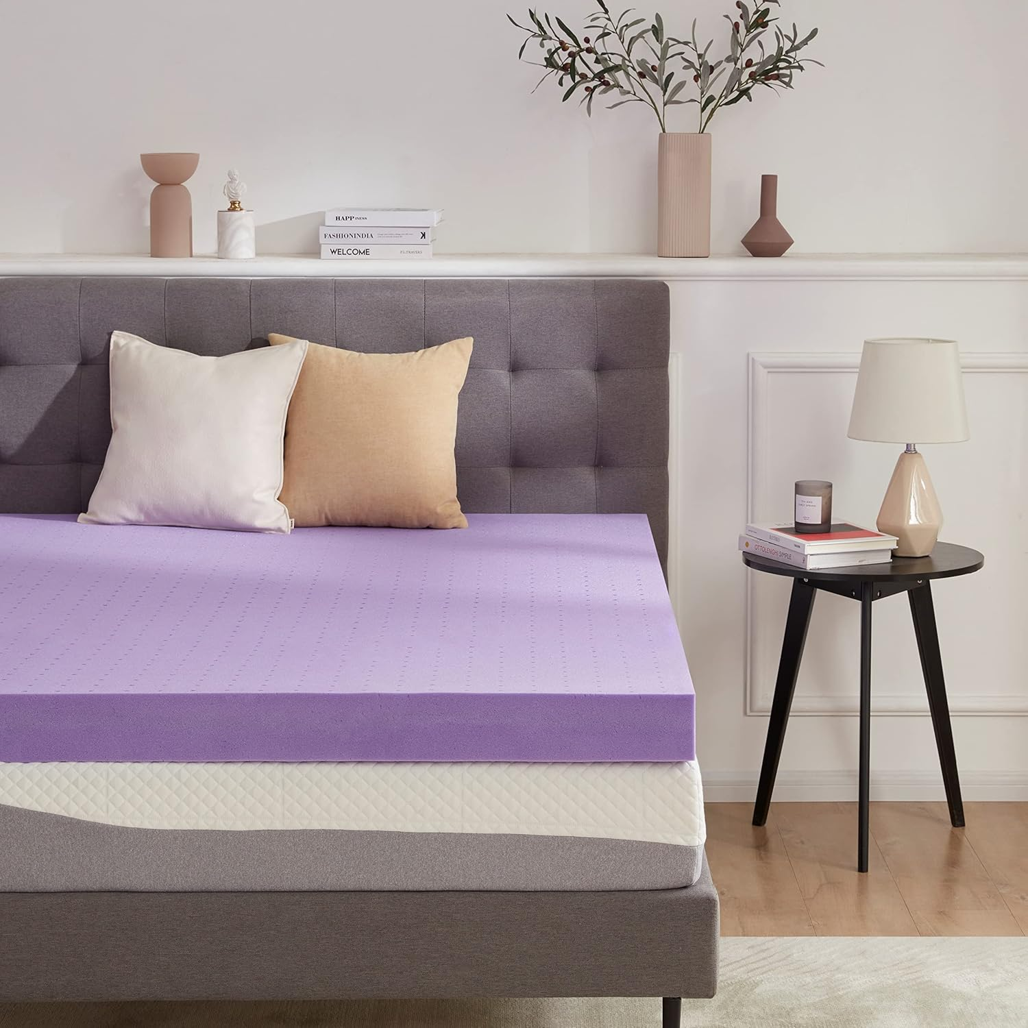 4 Inch Gel Memory Foam Mattress Topper Ventilated Soft Pressure Relieve Mattress