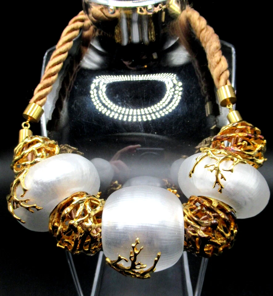 ALEXIS BITTAR Golden Wire Cages Metal Coral Branch Choker Necklace - Image 4 of 4