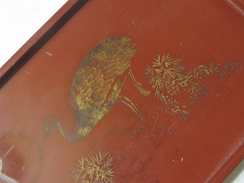 Antique Japanese Lacquer Tray & Two Dishes - Picture 6 of 12