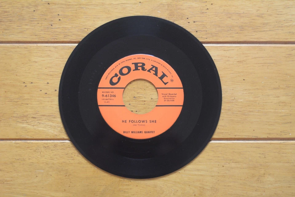 BILLY WILLIAMS 45RPM 7" RECORD "FOOLS RUSH IN" CORAL (9-61346) F32-220 Foto 2 de 4