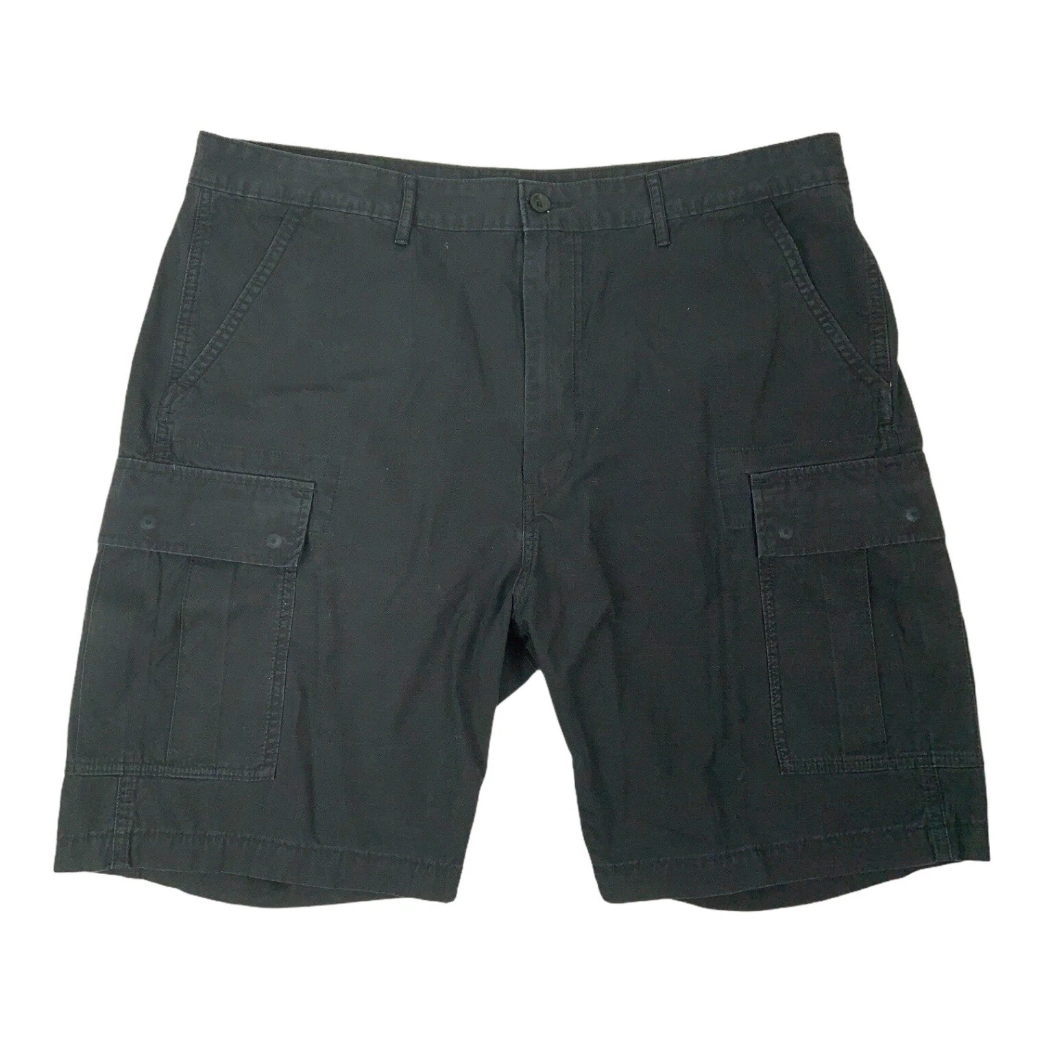 Levis Mens Dark Wash Pockets Lightweight Cotton Black Cargo Shorts Size 40