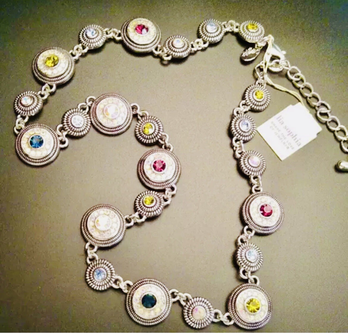 Collier Lia Sophia à 3 Rangs - Perles Et Cristaux - Occasion - Modèle A45