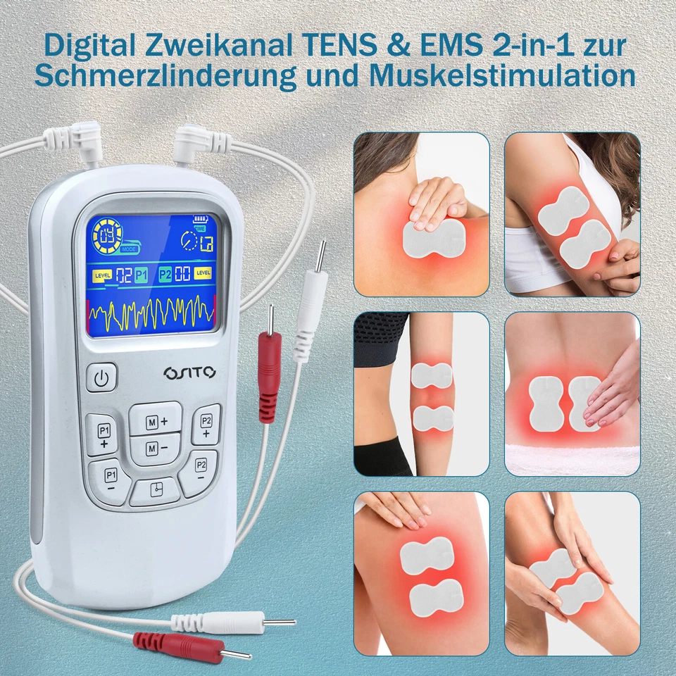 Digital TENS EMS Gerät Reizstromgerät Schmerztherapie,Muskelstimulation,Massage - Bild 3 von 4