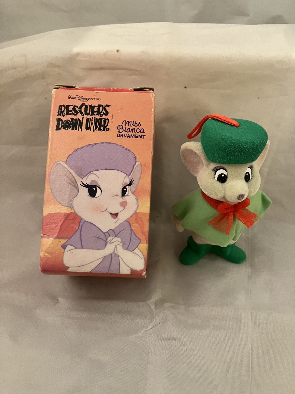 Disney RESCUERS DOWN UNDER Miss Bianca McDonalds 1990 Ornament Cute Mouse Vtg