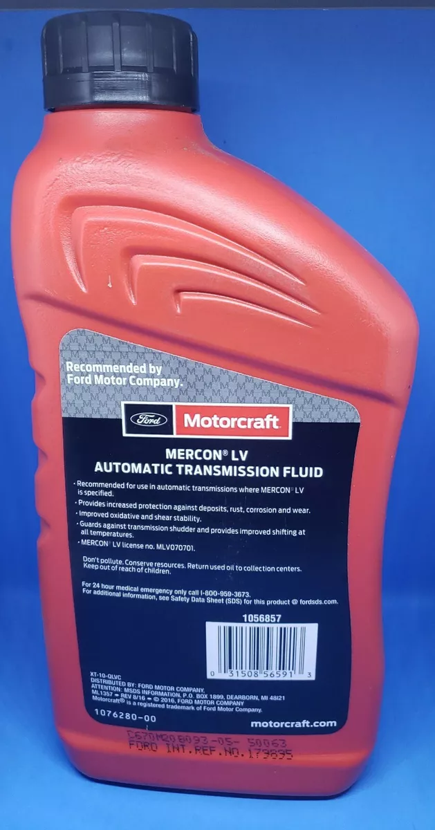 Transmission Fluid Mercon Lv Quart. Replacement For No. MERCON LV