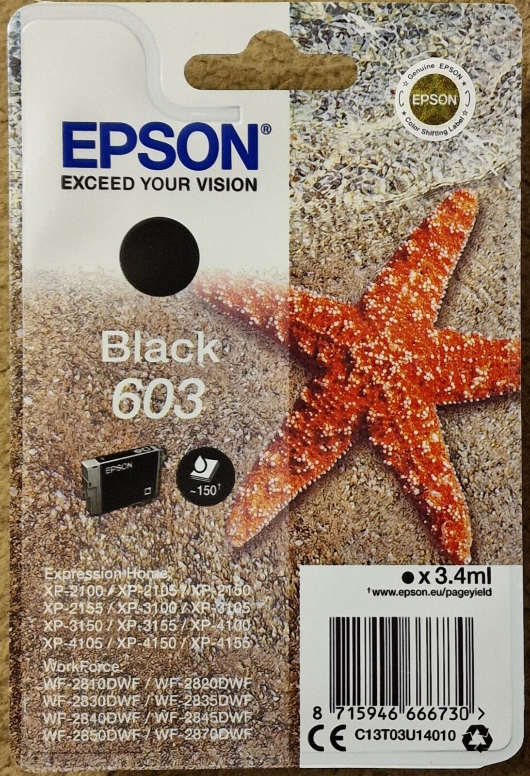 Epson 603 Starfish Black Ink Cartridge, Black - Image 6
