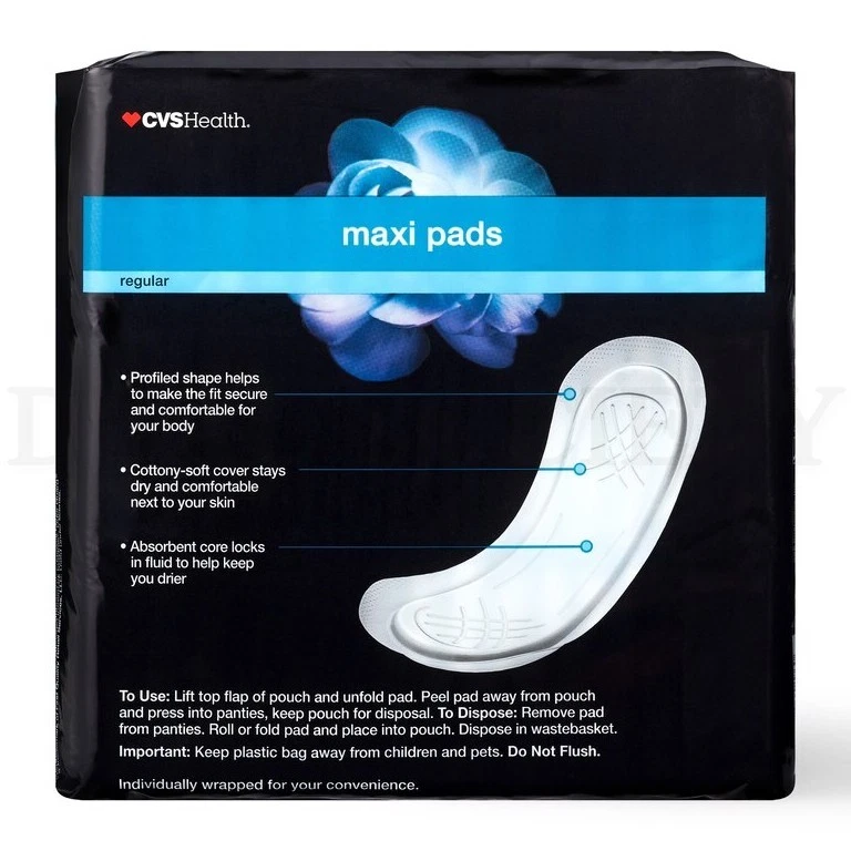 Maxi almohadillas CVS Health regulares con protector de olores 48 unidades cada lote de 6 Foto 3 de 4