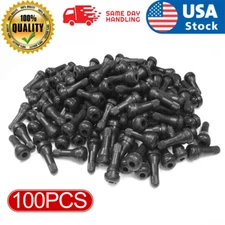 100Pcs Tire VALVE STEMS TR 413 Snap-In Car Auto Short Rubber Tubeless Tyre Black