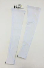 No Logo Super Roubaix Cycling LEG WARMERS in White - by GSG