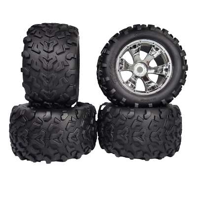 Fits Traxxas Revo 3.3 Tires & 17mm Geode Wheels 6.3 E-Revo E-Maxx Sledge 53097-3 - Image 1 of 4