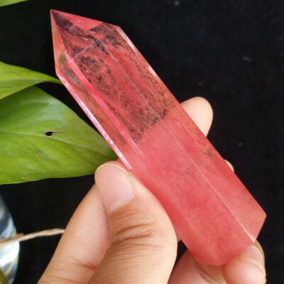 60-75mm Natural Red Smelting Rock Stone Reiki Quartz Crystal Point Wand  Obelisk
