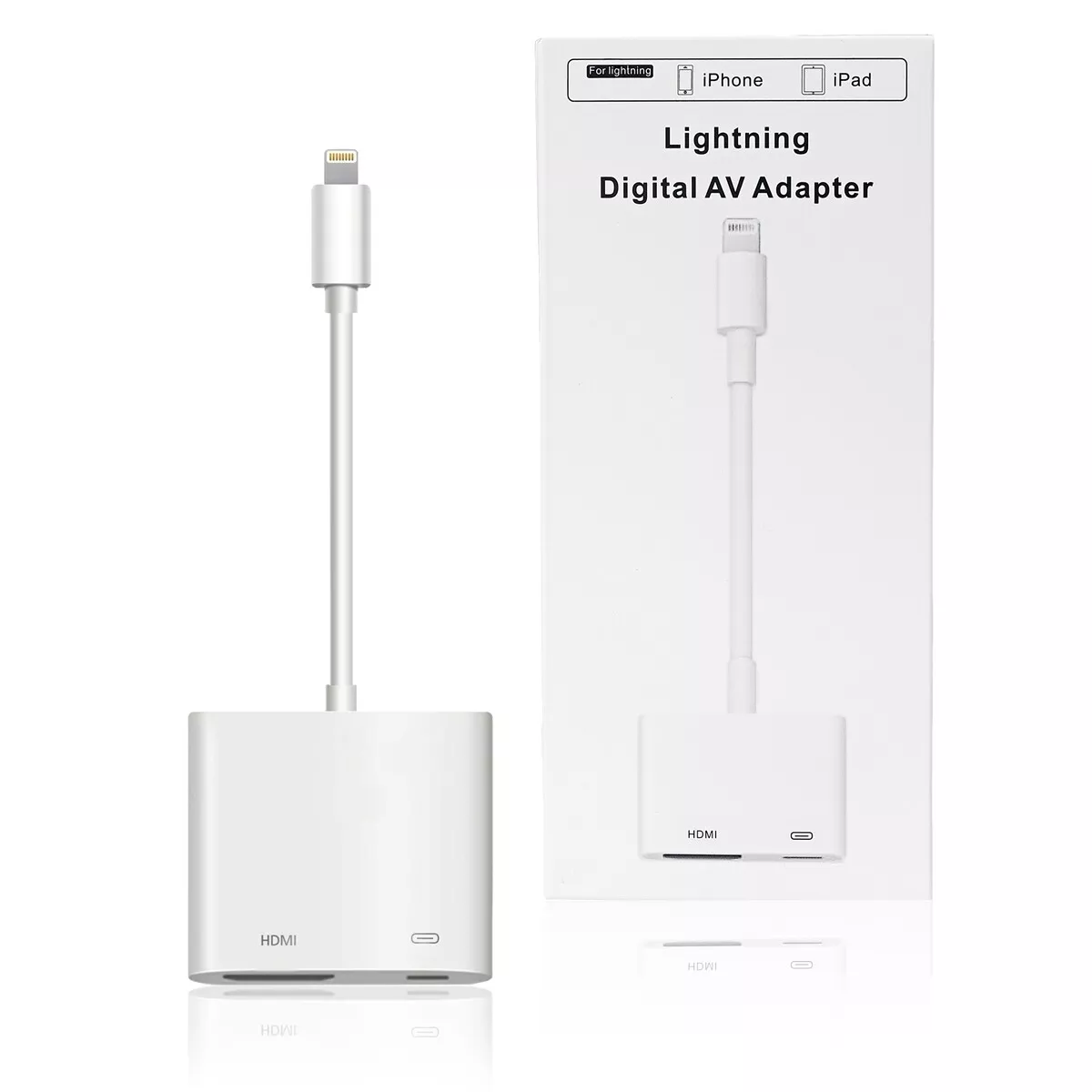 Lightning To Hdmi Adapter Tv 1080p Hdmi Digital Av Adapter For Iphone 13/  12/ 11/ X/ 8/ 7/ Ipad Support Hd Tv/projector/monitor-2 In 1